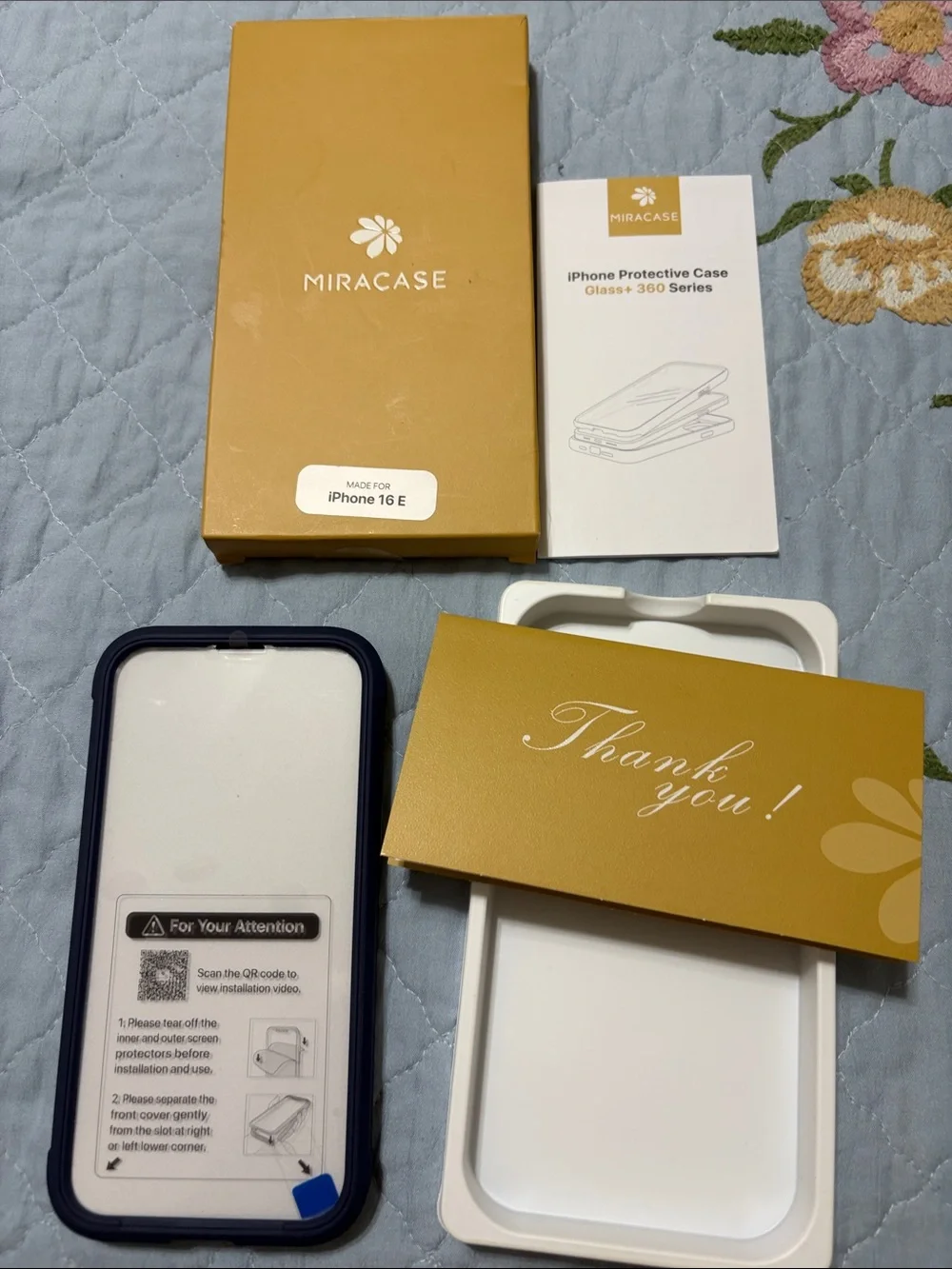 NIB Miracase Navy Blue iPhone Protective Case - iPhone 16 E Compatible
